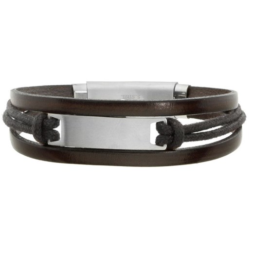 Brązowa bransoletka męska z blaszką pod grawer ze sklepu manoki.pl w kategorii Bransolety - zdjęcie 187301013