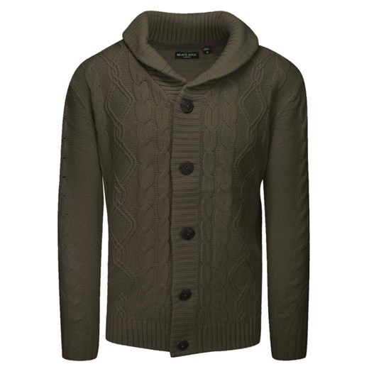 Dziergany Sweter Zapinany na Guziki, Kardigan, Elegancki - BRAVE SOUL - Khaki SWBRSAW25TRACTATUSkhaki - id: 24286 - marki BRAVE SOUL - 187301051 Dziergany Sweter Zapinany na Guziki, Kardigan, Elegancki - BRAVE SOUL - Khaki SWBRSAW25TRACTATUSkhaki ze sklepu JegoSzafa.pl w kategorii Swetry męskie - zdjęcie 187301051