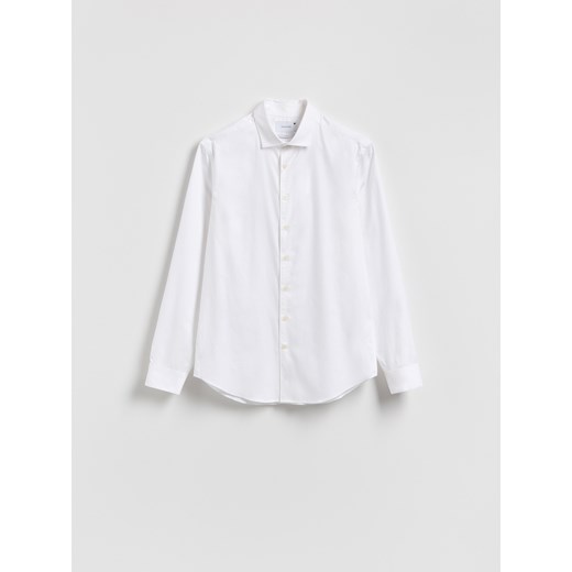Reserved - Koszula slim z bawełny egipskiej - biały ze sklepu Reserved w kategorii Koszule męskie - zdjęcie 187301481