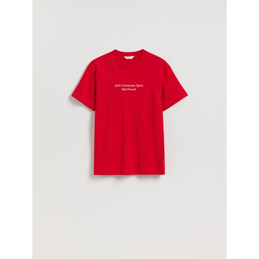 Reserved - T-shirt regular ze świątecznym nadrukiem - intenstywna czerwień - id: 685HO-29X - marki Reserved - 187301522 Reserved - T-shirt regular ze świątecznym nadrukiem - intenstywna czerwień ze sklepu Reserved w kategorii T-shirty męskie - zdjęcie 187301522