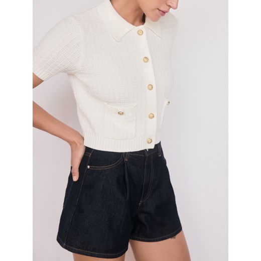 Reserved - Bawełniany kardigan z guzikami - złamana biel ze sklepu Reserved w kategorii Swetry damskie - zdjęcie 187301533