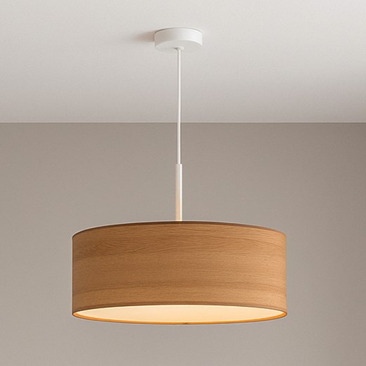 Abażurowa lampa wisząca do sypialni SINTRA ECO fi - 50 cm - kolor dąb sonoma ze sklepu Lysne w kategorii Lampy wiszące - zdjęcie 187301592