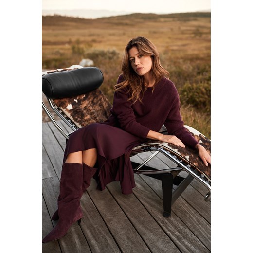 Gładki sweter burgundowy - id: 32311 - marki Moodo.pl - 187301733 Gładki sweter burgundowy ze sklepu Moodo.pl w kategorii Swetry damskie - zdjęcie 187301733