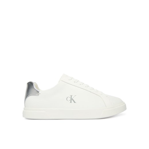 Sneakersy Calvin Klein Low Pro Cups Laceup Lth Met HW0HW02846 Biały ze sklepu eobuwie.pl w kategorii Buty sportowe damskie - zdjęcie 187302793