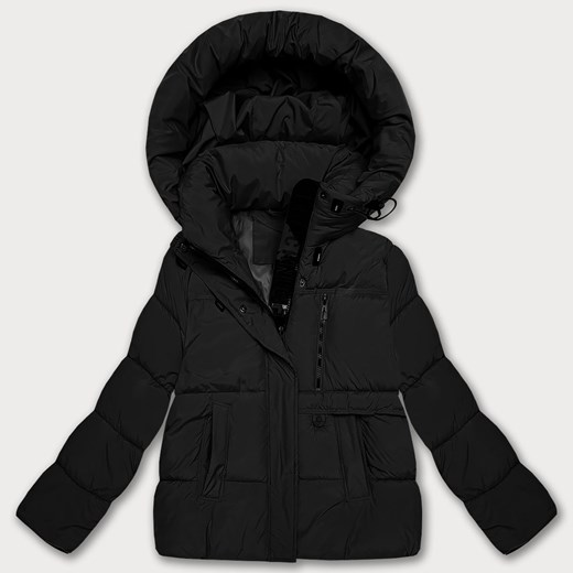 Puchowa luźna kurtka damska z kapturem S'West czarna (B8529-1) ze sklepu goodlookin.pl w kategorii Kurtki damskie - zdjęcie 187303560