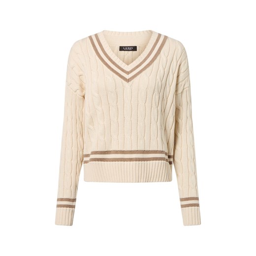Lauren Ralph Lauren Sweter damski Kobiety Bawełna écru jednolity ze sklepu vangraaf w kategorii Swetry damskie - zdjęcie 187303610