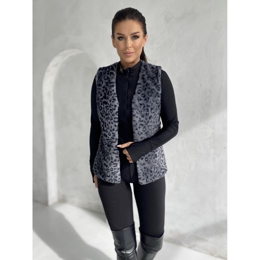 Kamizelka damska VLR011 - antrycytowa ze sklepu Edoti w kategorii Kamizelki damskie - zdjęcie 187304040