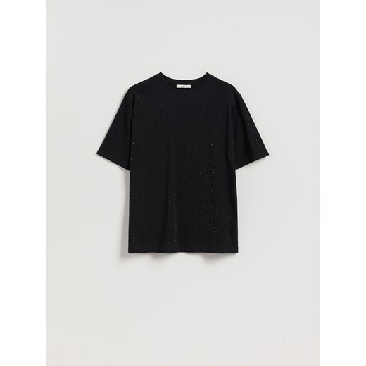 Reserved - T-shirt ze strasem - czarny Reserved L Reserved