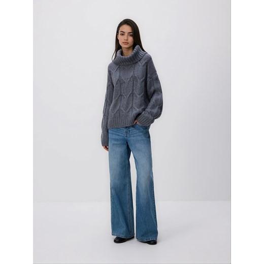 Reserved - Golf z domieszką wełny - szary ze sklepu Reserved w kategorii Swetry damskie - zdjęcie 187304553