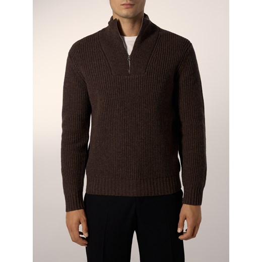 Reserved - Sweter z wełną - brązowy ze sklepu Reserved w kategorii Swetry męskie - zdjęcie 187304601