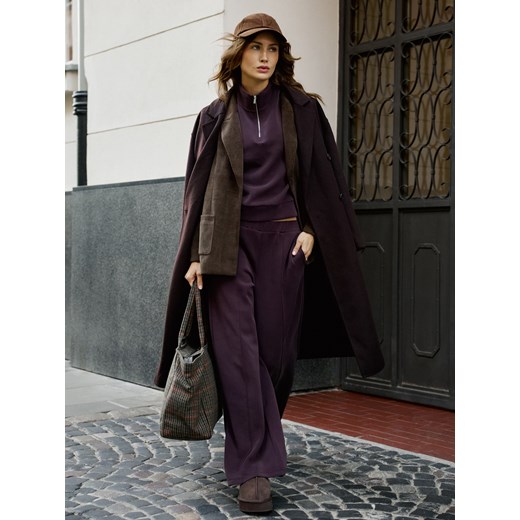 Reserved - Spodnie z modalem - ciemnofioletowy ze sklepu Reserved w kategorii Spodnie damskie - zdjęcie 187304694