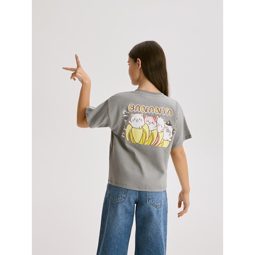 Reserved - T-shirt z nadrukiem Bananya - ciemnoszary ze sklepu Reserved w kategorii Bluzki dziewczęce - zdjęcie 187304803
