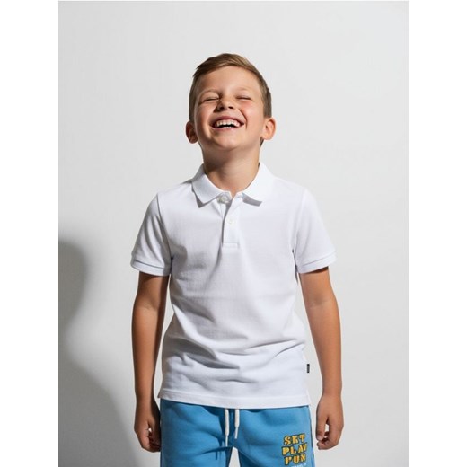 Sinsay - Koszulka polo w stylu basic - biały ze sklepu Sinsay w kategorii T-shirty chłopięce - zdjęcie 187305962