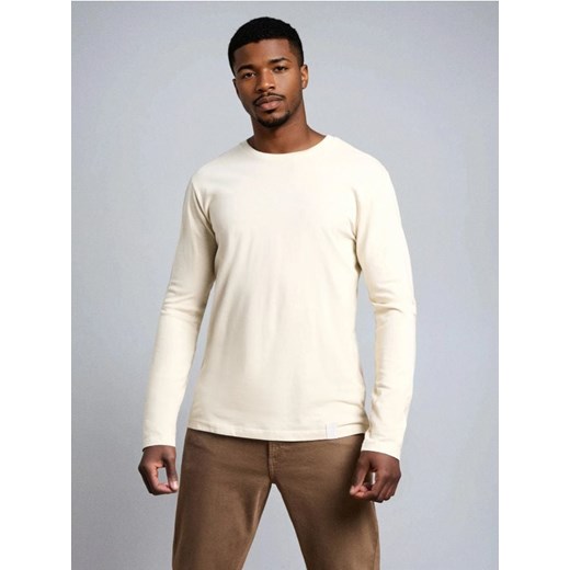Sinsay - Bawełniana koszulka basic - kremowy ze sklepu Sinsay w kategorii T-shirty męskie - zdjęcie 187306081