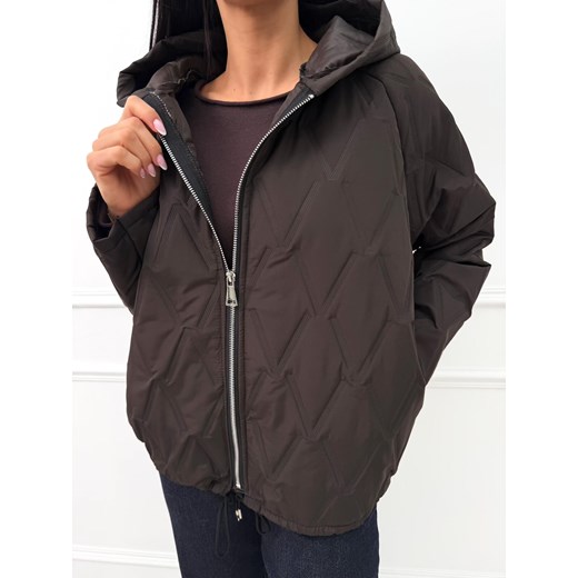 Czekoladowa Przejściowa Kurtka ze sklepu ModnaKiecka.pl w kategorii Kurtki damskie - zdjęcie 187307944