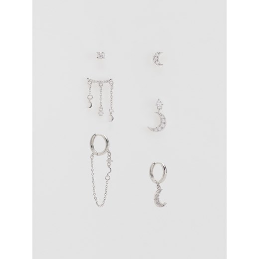 Reserved - Posrebrzane kolczyki z cyrkoniami - srebrny ze sklepu Reserved w kategorii Kolczyki - zdjęcie 187308290