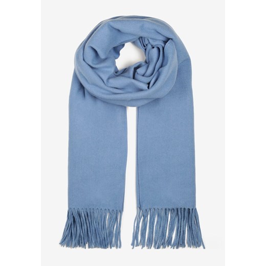 Niebieski Szalik z Tkaniny Wykończony Frędzlami Teofilla - id: 284778 - marki born2be - 187308452 Niebieski Szalik z Tkaniny Wykończony Frędzlami Teofilla ze sklepu born2be.pl w kategorii Szaliki i chusty damskie - zdjęcie 187308452