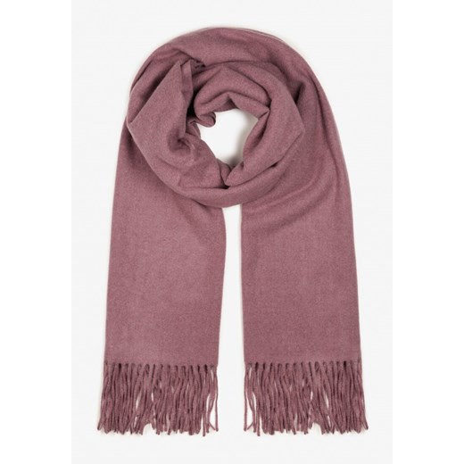 Fioletowy Szalik Wykończony Frędzlami z Tkaniny Valleria ze sklepu renee.pl w kategorii Szaliki i chusty damskie - zdjęcie 187308554
