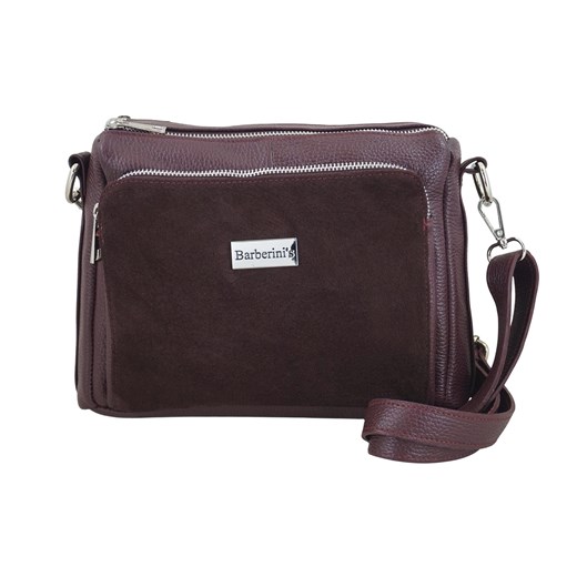 Codzienna torebka ze skóry naturalnej z zamszem - Bordowa ze sklepu butyolivier w kategorii Listonoszki - zdjęcie 187308583