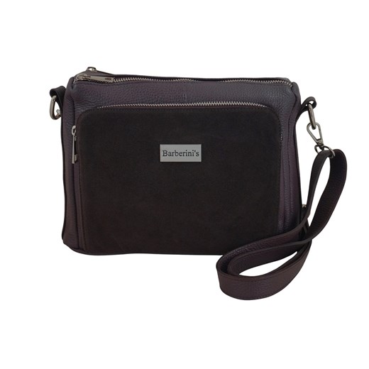 Codzienna torebka ze skóry naturalnej z zamszem - Brązowa ciemna ze sklepu butyolivier w kategorii Listonoszki - zdjęcie 187308730