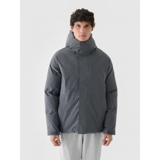 Męska kurtka puchowa pikowana Outhorn OTHWAW24TTJAM0841 - szara ze sklepu Sportstylestory.com w kategorii Kurtki męskie - zdjęcie 187308781