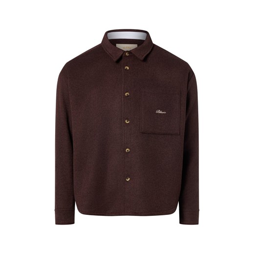 BLKVIS Męska kurtka koszulowa z wełną Mężczyźni Comfort Fit Sztuczne włókno czekoladowy marmurkowy ze sklepu vangraaf w kategorii Koszule męskie - zdjęcie 187311870