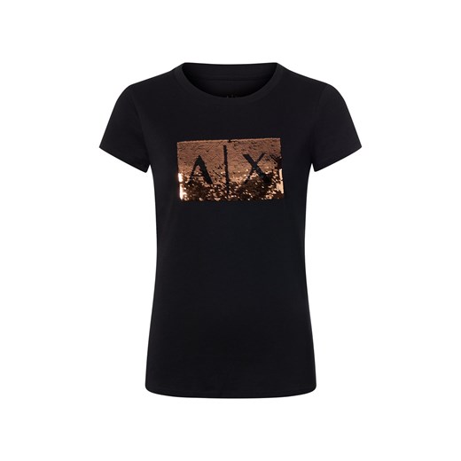 Armani Exchange Koszulka damska Kobiety Bawełna czarny wzorzysty ze sklepu vangraaf w kategorii Bluzki damskie - zdjęcie 187311874