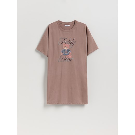 Reserved - Koszula nocna z nadrukiem - brązowy ze sklepu Reserved w kategorii Koszule nocne - zdjęcie 187312120