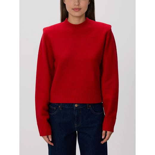 Reserved - Sweter z poduszkami na ramionach - czerwony ze sklepu Reserved w kategorii Swetry damskie - zdjęcie 187312124