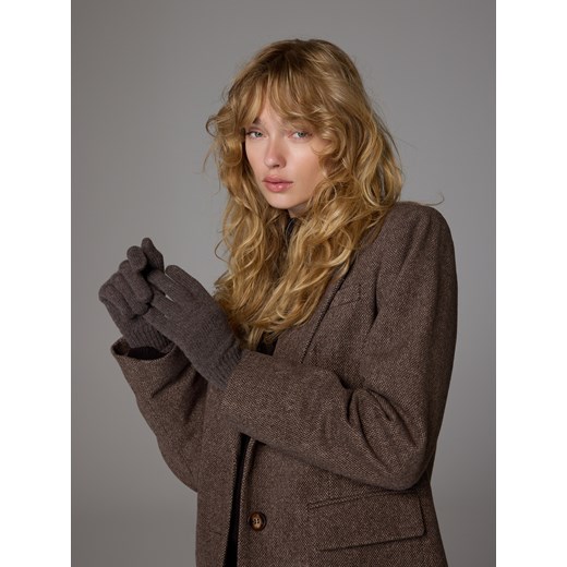 Reserved - Wełniane rękawiczki z dodatkiem kaszmiru - brązowy - id: 270GX-98M - marki Reserved - 187312151 Reserved - Wełniane rękawiczki z dodatkiem kaszmiru - brązowy ze sklepu Reserved w kategorii Rękawiczki damskie - zdjęcie 187312151