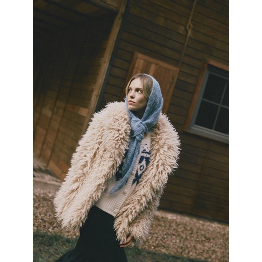 Reserved - Chusta z wełną i moherem - jasnoniebieski ze sklepu Reserved w kategorii Szaliki i chusty damskie - zdjęcie 187312201