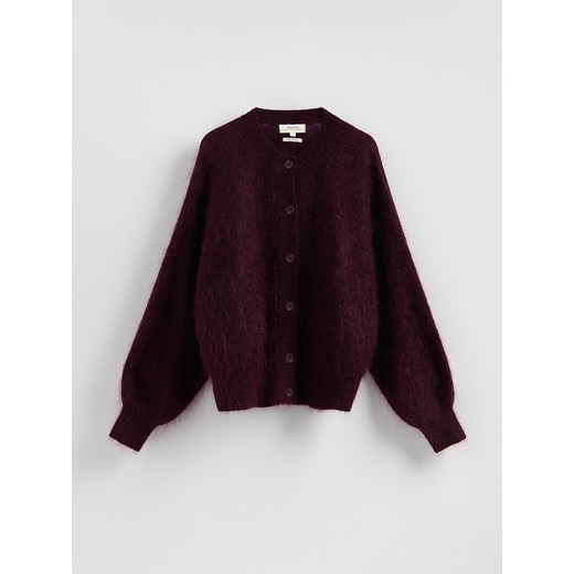Reserved - Kardigan z moherem - mahoniowy ze sklepu Reserved w kategorii Swetry damskie - zdjęcie 187312211