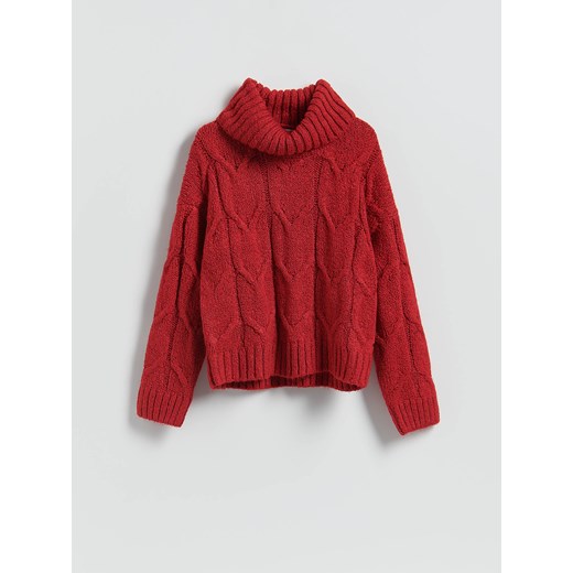 Reserved - Golf z domieszką wełny - czerwony ze sklepu Reserved w kategorii Swetry damskie - zdjęcie 187312232
