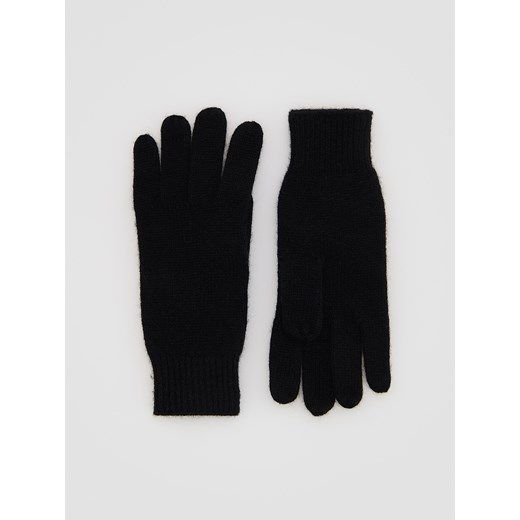 Reserved - Wełniane rękawiczki z kaszmirem - czarny ze sklepu Reserved w kategorii Rękawiczki damskie - zdjęcie 187312392