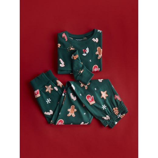 Reserved - Świąteczna piżama - ciemnozielony ze sklepu Reserved w kategorii Piżamy dziecięce - zdjęcie 187312423