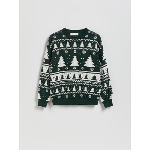 Reserved - Sweter ze wzorem - zielony - id: 663FH-77X - marki Reserved - 187312474 Reserved - Sweter ze wzorem - zielony ze sklepu Reserved w kategorii Bluzy chłopięce - zdjęcie 187312474