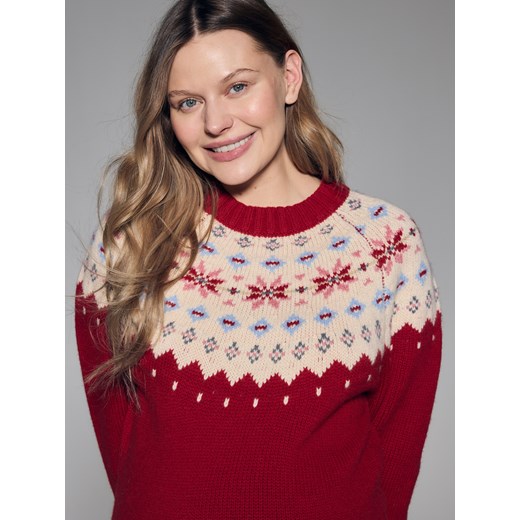 Reserved - Wełniany sweter - czerwony ze sklepu Reserved w kategorii Swetry damskie - zdjęcie 187312600