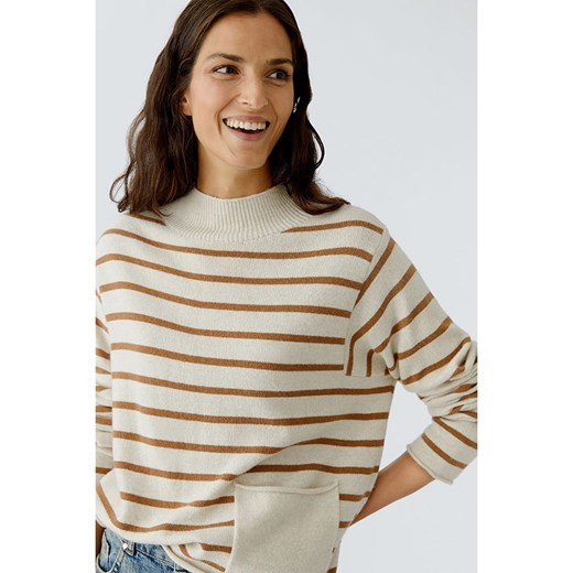 Oui Sweter w kolorze karmelowo-kremowym 36 Limango Polska promocja