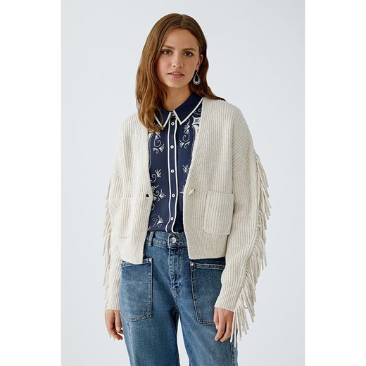 Oui Kardigan w kolorze beżowym 42 Limango Polska wyprzedaż