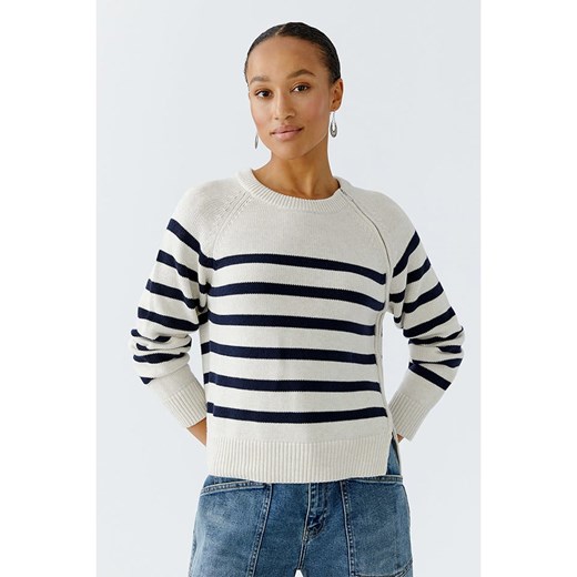 Oui Sweter w kolorze biało-granatowym 34 Limango Polska wyprzedaż