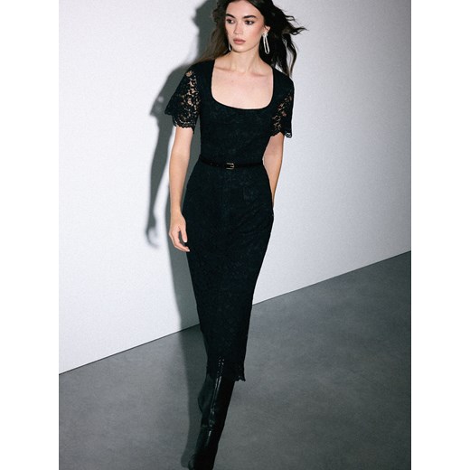 Mohito - Koronkowa sukienka midi - czarny ze sklepu Mohito w kategorii Sukienki - zdjęcie 187314381