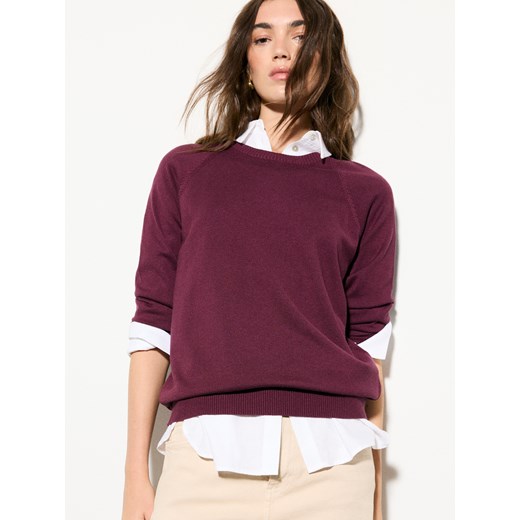 Mohito - Burgundowy sweter z wiskozą - kasztanowy Mohito XS Mohito
