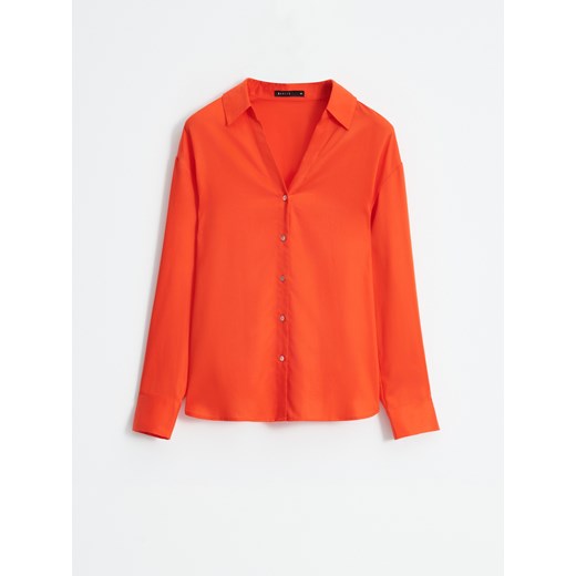 Mohito - Pomarańczowa koszula z lyocellu - pomarańczowy ze sklepu Mohito w kategorii Koszule damskie - zdjęcie 187314611