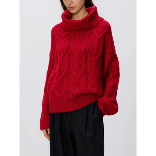 Reserved - Golf z domieszką wełny - czerwony ze sklepu Reserved w kategorii Swetry damskie - zdjęcie 187315151
