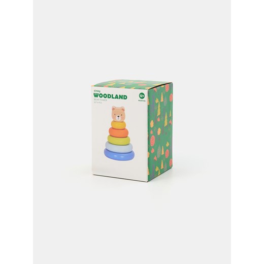 Sinsay - Zabawka - Drewniana wieża z motywem misia - wielobarwny Sinsay One Size Sinsay