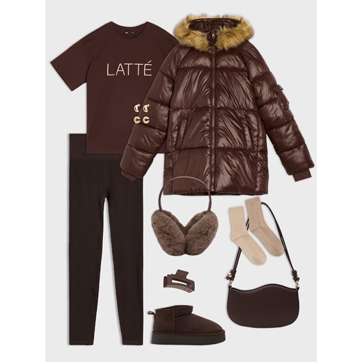 Sinsay - Nauszniki z futerkiem - brązowy Sinsay One Size Sinsay