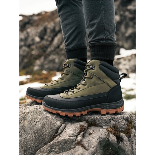 Sinsay - Ocieplane trapery za kostkę - zielony ze sklepu Sinsay w kategorii Buty trekkingowe męskie - zdjęcie 187315993