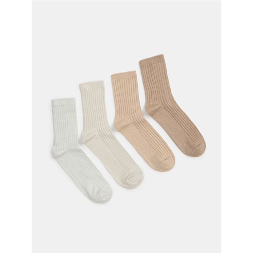 Sinsay - Prążkowane skarpetki 4 pack - wielobarwny ze sklepu Sinsay w kategorii Skarpetki damskie - zdjęcie 187316031