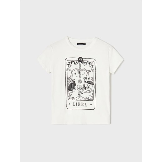 Sinsay - Bawełniana koszulka z nadrukiem - biały Sinsay L Sinsay