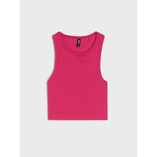 Sinsay - Prążkowany top - różowy Sinsay XXS Sinsay